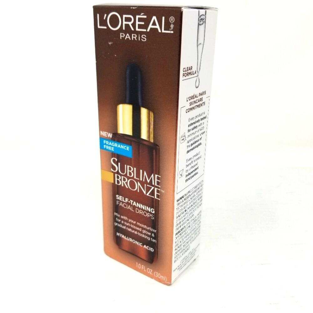 New L'Oreal Paris Sublime Bronze Self-Tanning Facial Drops 1 Oz. New in‎ Box